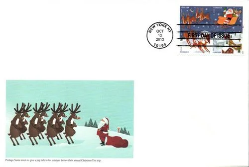 Santa and Sleigh Forever Stamps