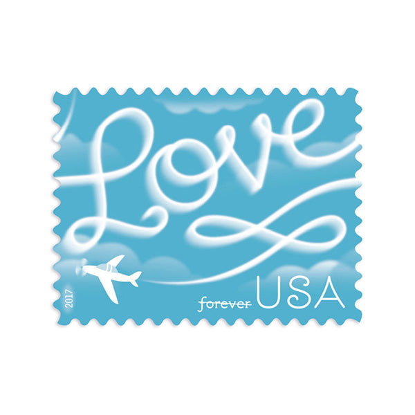 2017 Love Series: Airplane Skywriting Love Forever First Class Postage Stamps