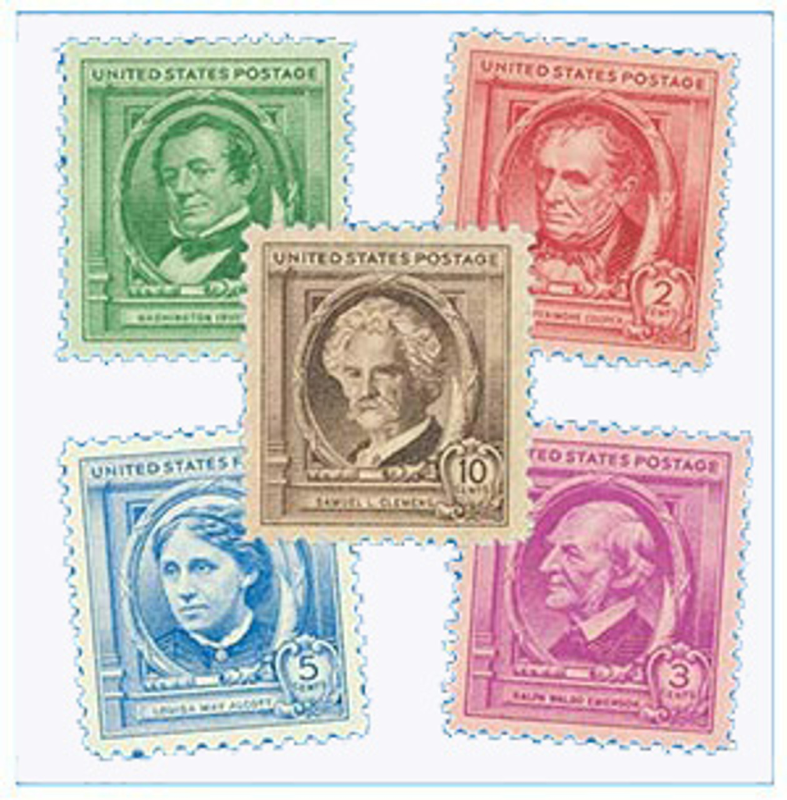 American Authors Series Stamps 1 787x800