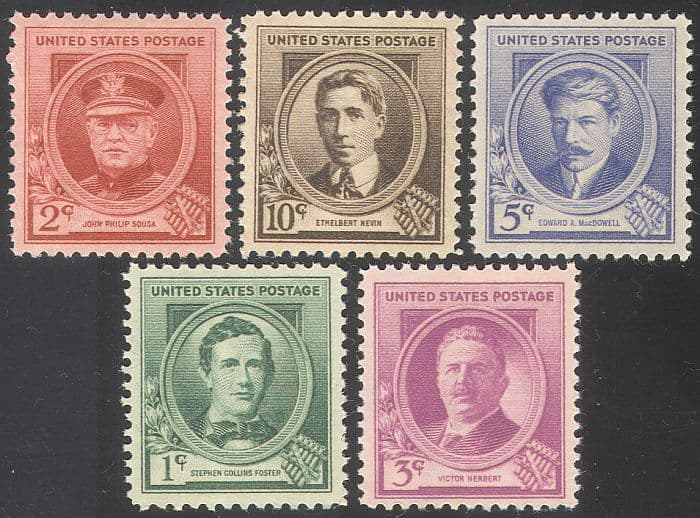 Composers featured on USPS stamps
