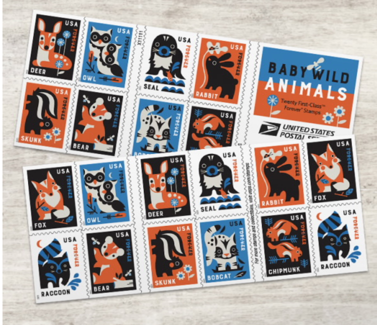 2025 Baby Wild Animals Forever Stamp Books – 100 Stamps