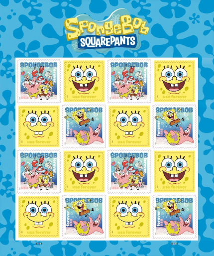 2025 SpongeBob SquarePants Forever Stamps – 80 Stamps