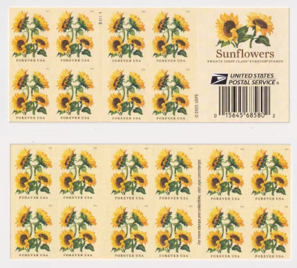 2026 Sunflowers Forever Stamp Books – 100 Stamps