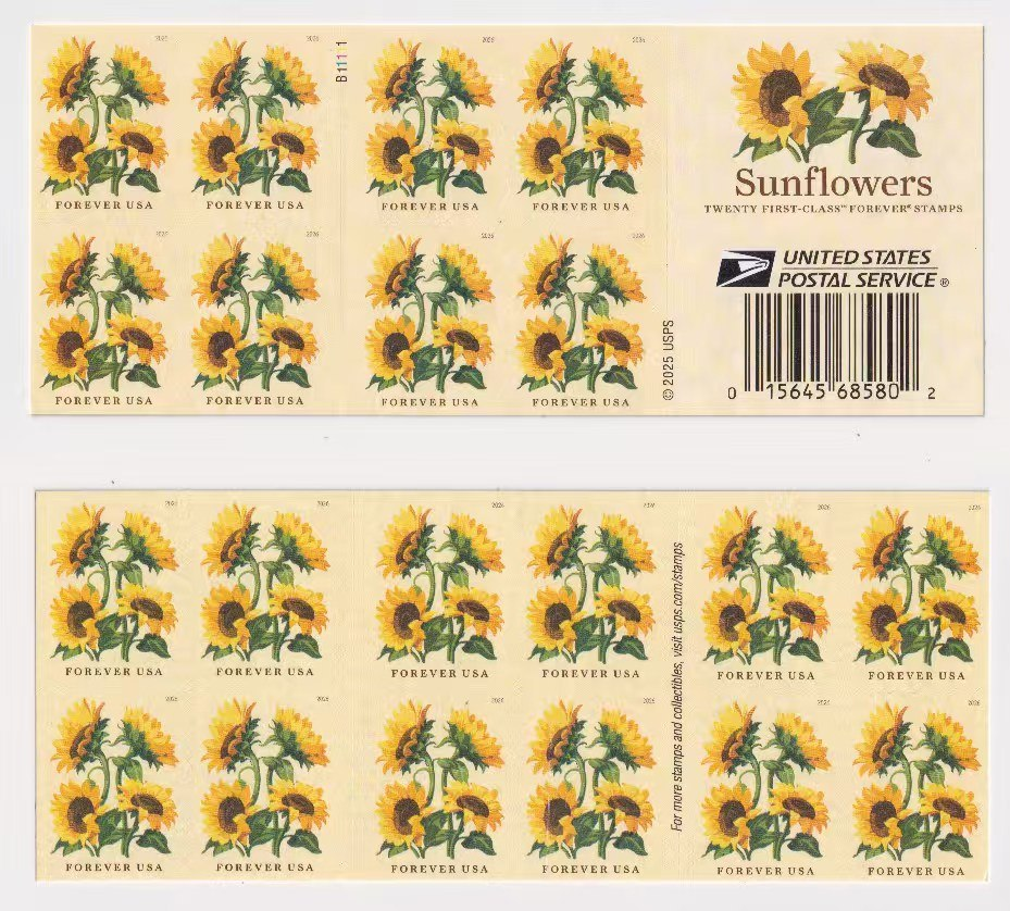 2026 Sunflowers Forever Stamp Books – 100 Stamps