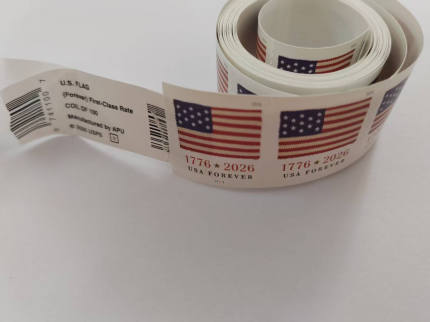 2026 U.S. Flag Forever stamp roll containing 100 stamps